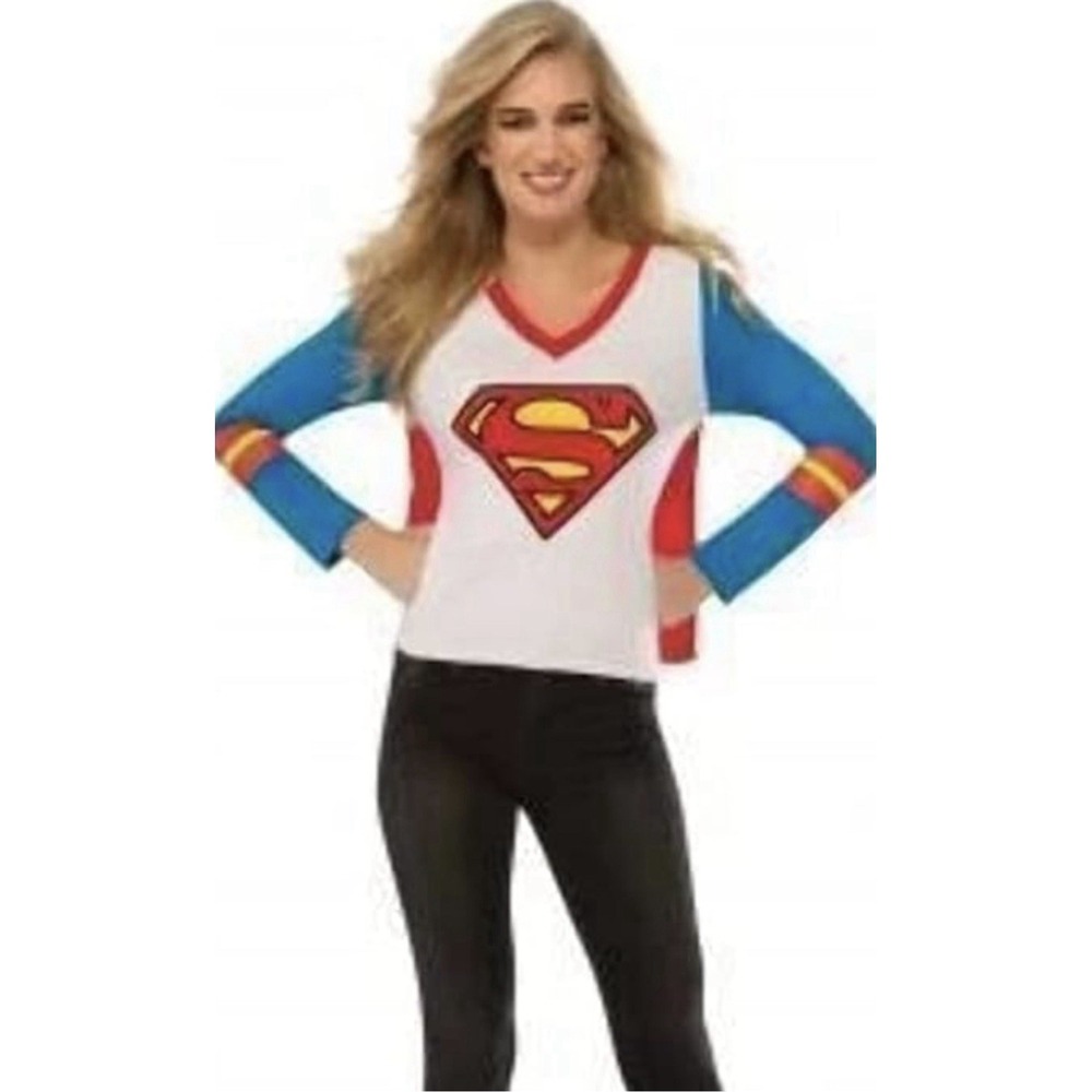 DC Comics Super Girl Med (10-14) Adult Halloween Costume T-shirt With Cape